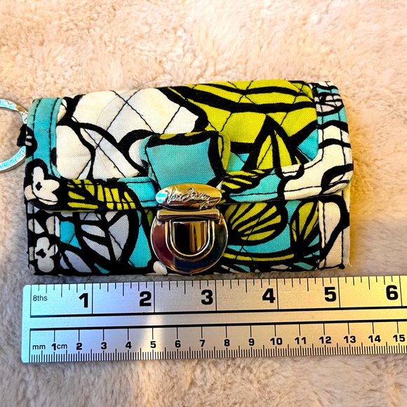 Vera Bradley Coin and ID Fold Blue/Green Island Bloom - Picture 5 of 5